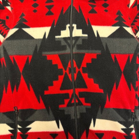 Lauren Ralph Lauren Active Red Native Womens Full Zip Jacket Size M Tribal Aztec - Picture 8 of 11